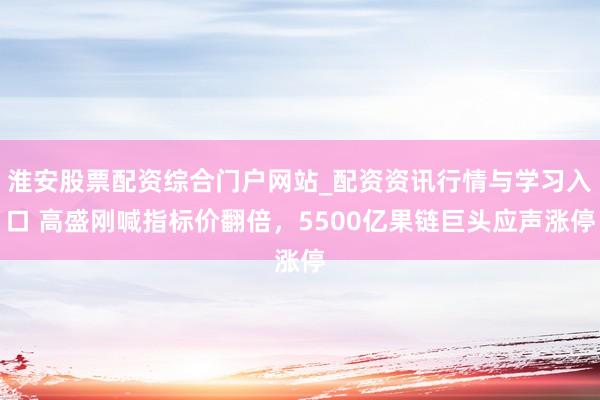 淮安股票配资综合门户网站_配资资讯行情与学习入口 高盛刚喊指标价翻倍，5500亿果链巨头应声涨停